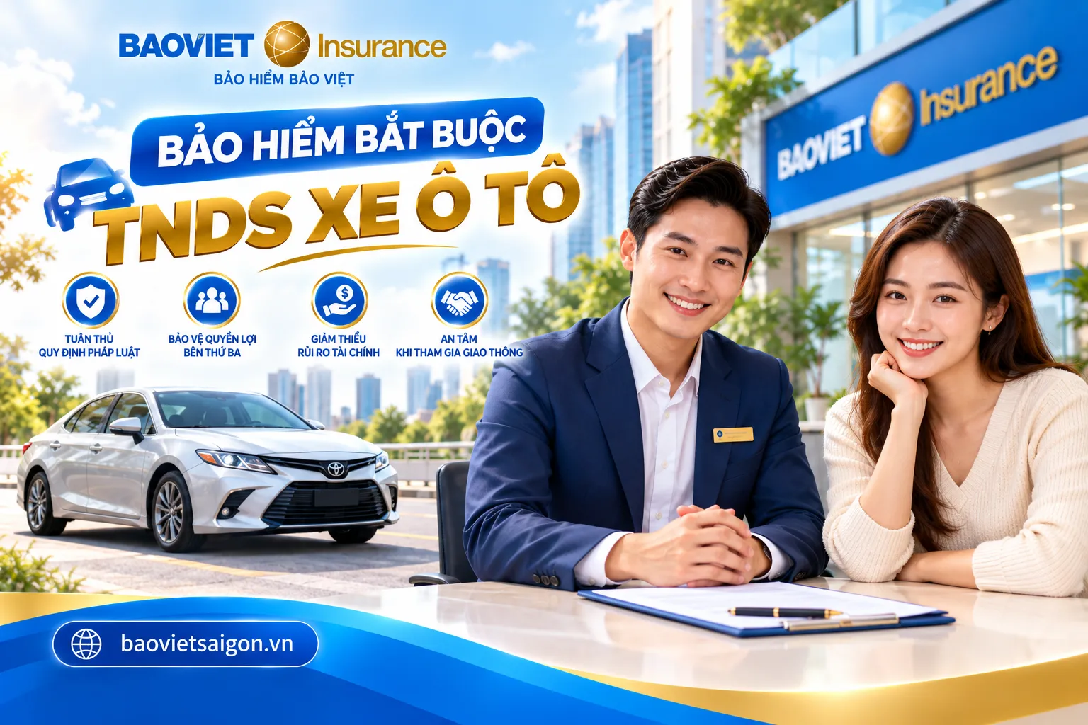 Bảo Hiểm Bắt Buộc TNDS Xe Ô Tô Bảo Việt – Quyền Lợi & Phí