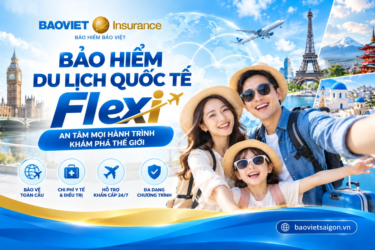 Bảo hiểm du lịch quốc tế Flexi Bảo Việt – Giải pháp bảo vệ cho gia đình khi du lịch nước ngoài