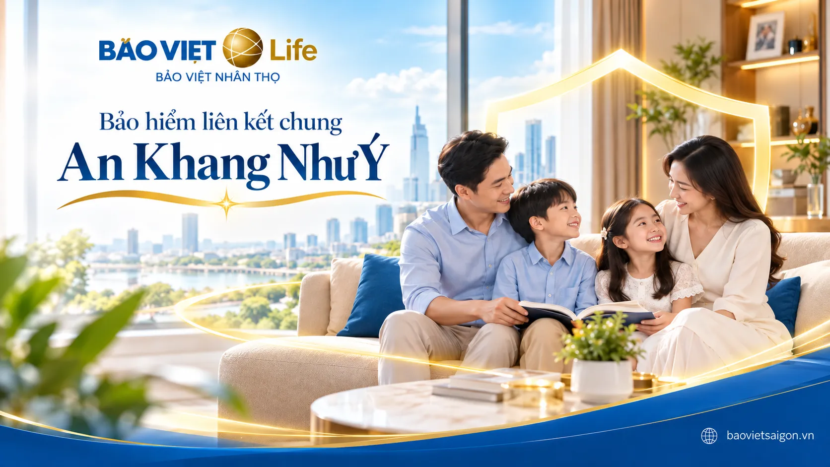 Bảo hiểm liên kết chung An Khang Như Ý Bảo Việt Nhân thọ bảo vệ tài chính gia đình.