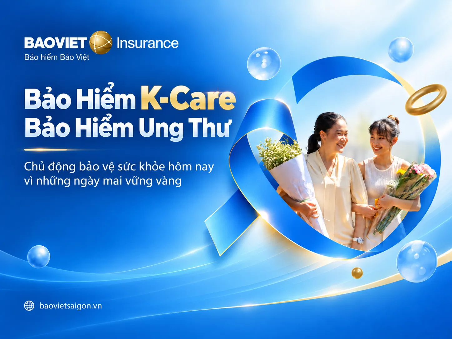 Bảo hiểm ung thư K-Care Bảo Việt hỗ trợ bảo vệ tài chính trước rủi ro bệnh ung thư.