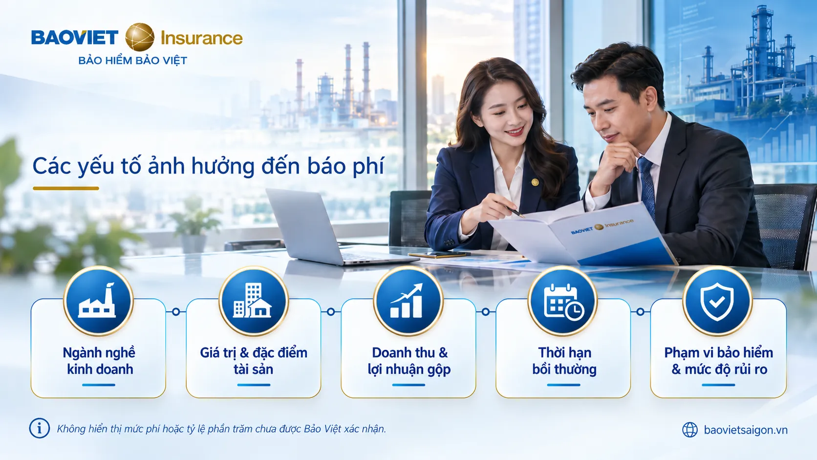 Phí bảo hiểm gián đoạn kinh doanh được xem xét dựa trên đặc điểm rủi ro và nhu cầu bảo vệ của doanh nghiệp
