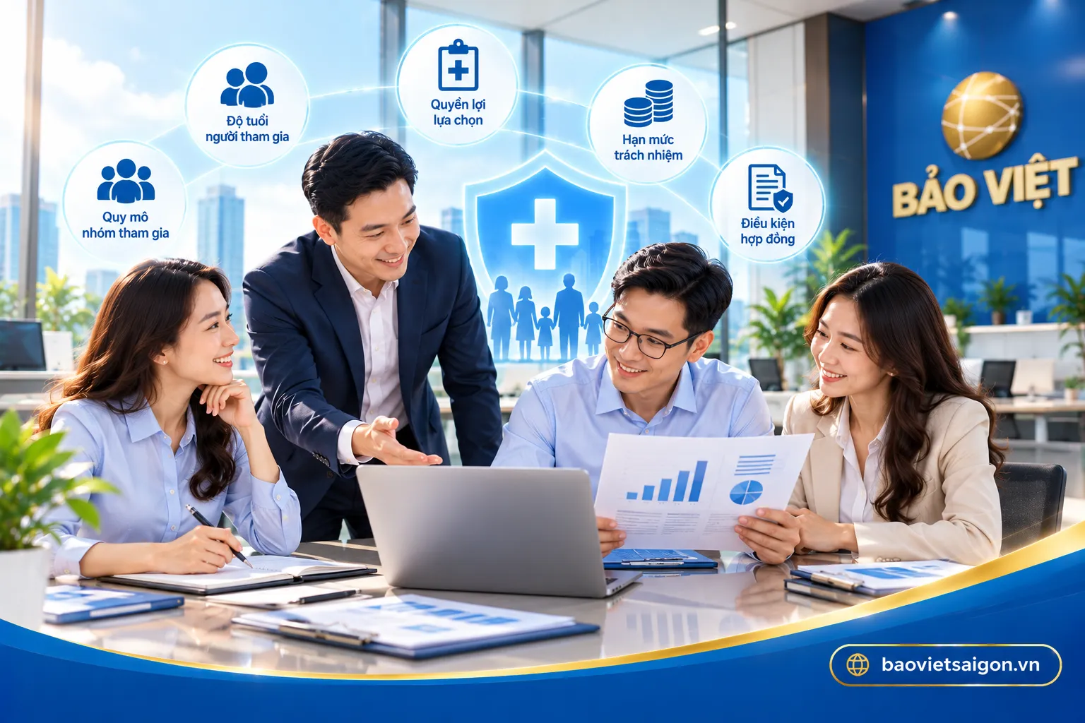 Tư vấn biểu phí bảo hiểm sức khỏe tổ chức Bảo Việt cho doanh nghiệp theo số lượng nhân viên, độ tuổi và quyền lợi lựa chọn