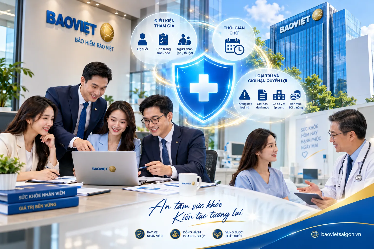 Tư vấn điều kiện tham gia, thời gian chờ và các trường hợp loại trừ bảo hiểm sức khỏe tổ chức Bảo Việt cho doanh nghiệp