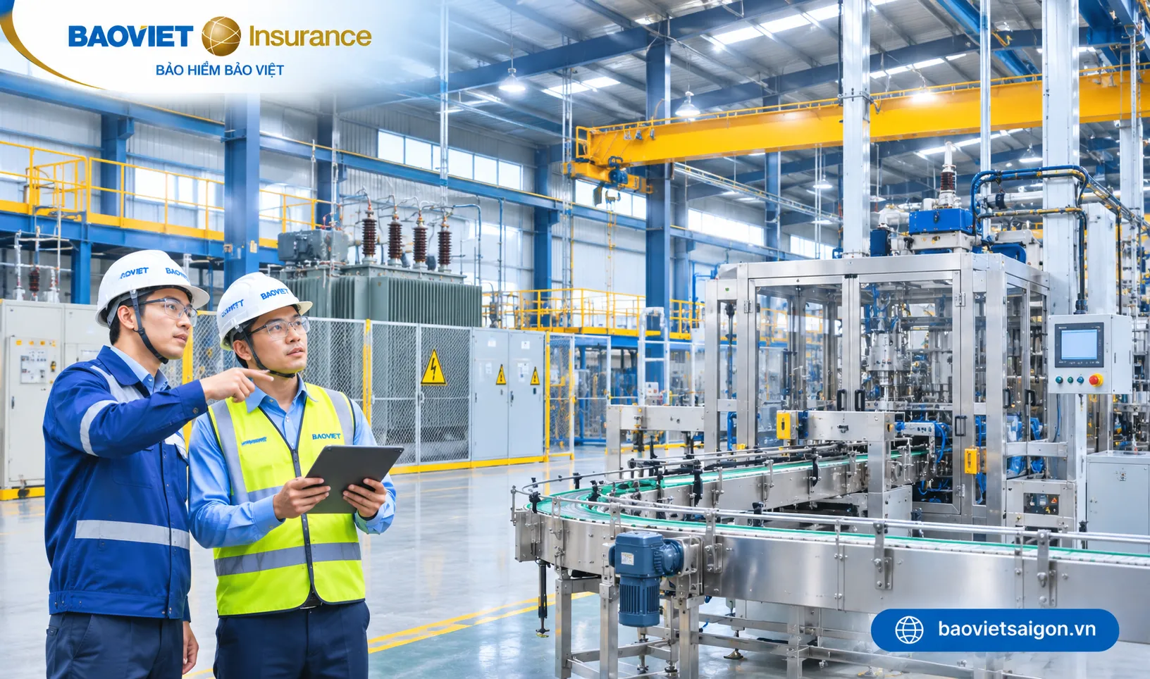 Máy móc và dây chuyền sản xuất là các đối tượng có thể tham gia bảo hiểm lắp đặt