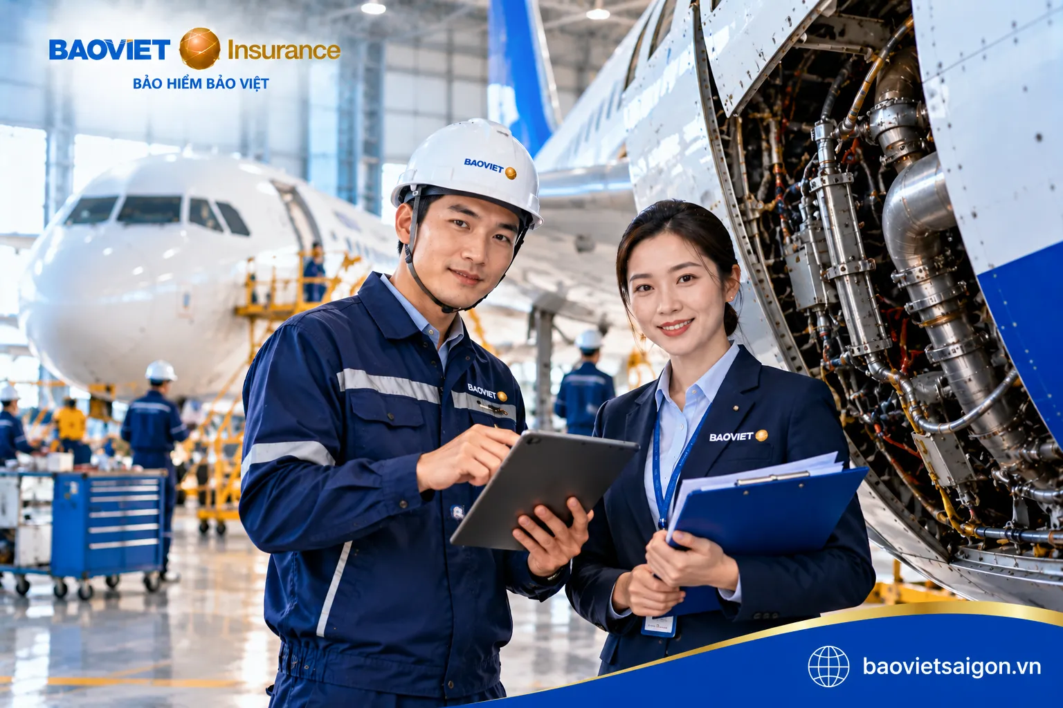 Chuyên viên giám định kiểm tra tổn thất kỹ thuật của máy bay