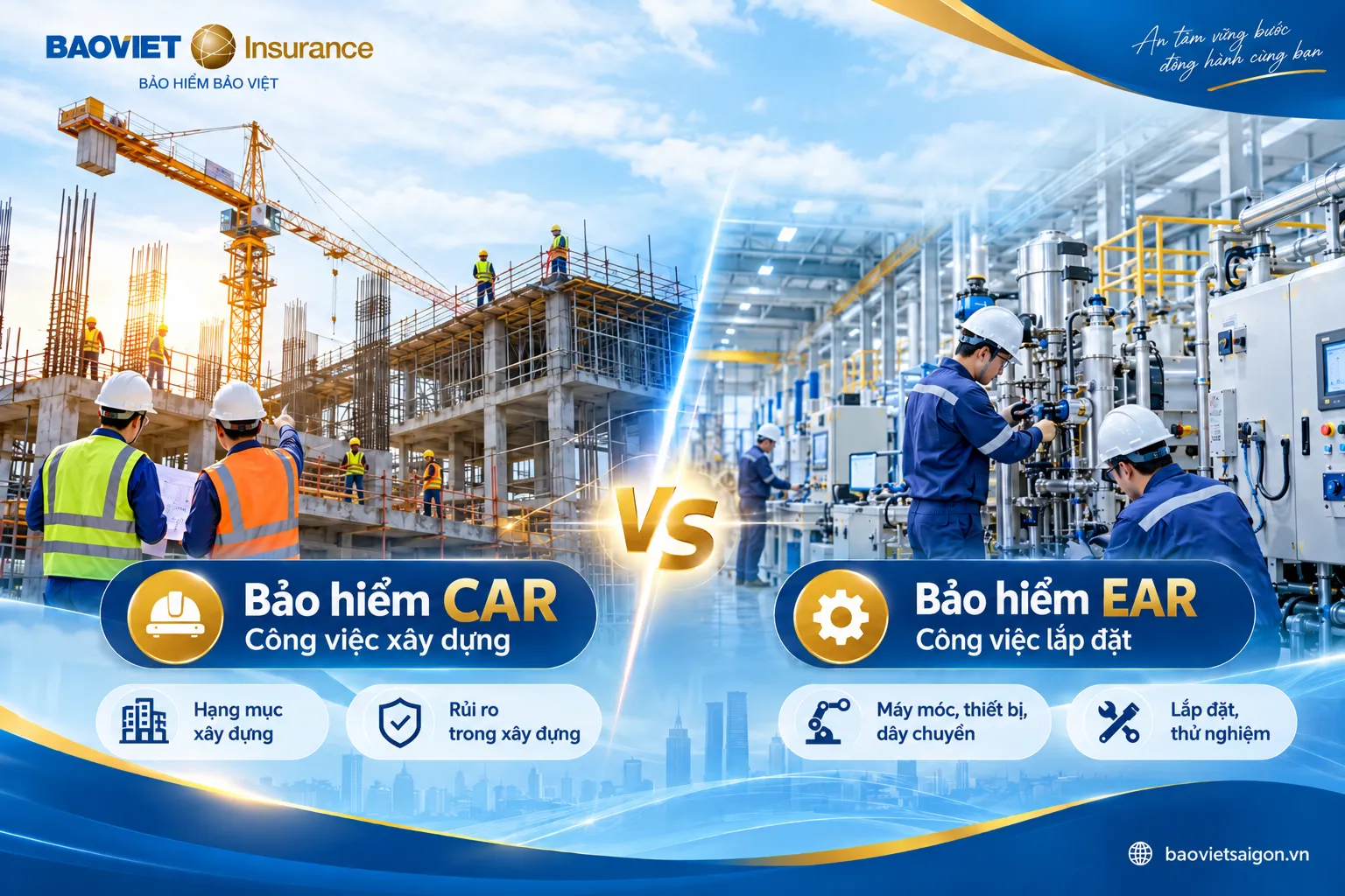 So sánh bảo hiểm mọi rủi ro xây dựng CAR và bảo hiểm mọi rủi ro lắp đặt EAR