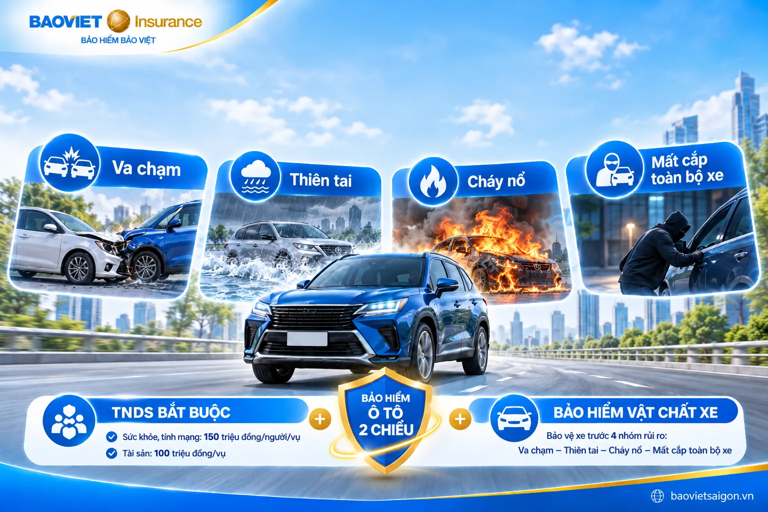 Một số nhóm rủi ro có thể thuộc phạm vi bảo hiểm vật chất xe theo quy tắc áp dụng